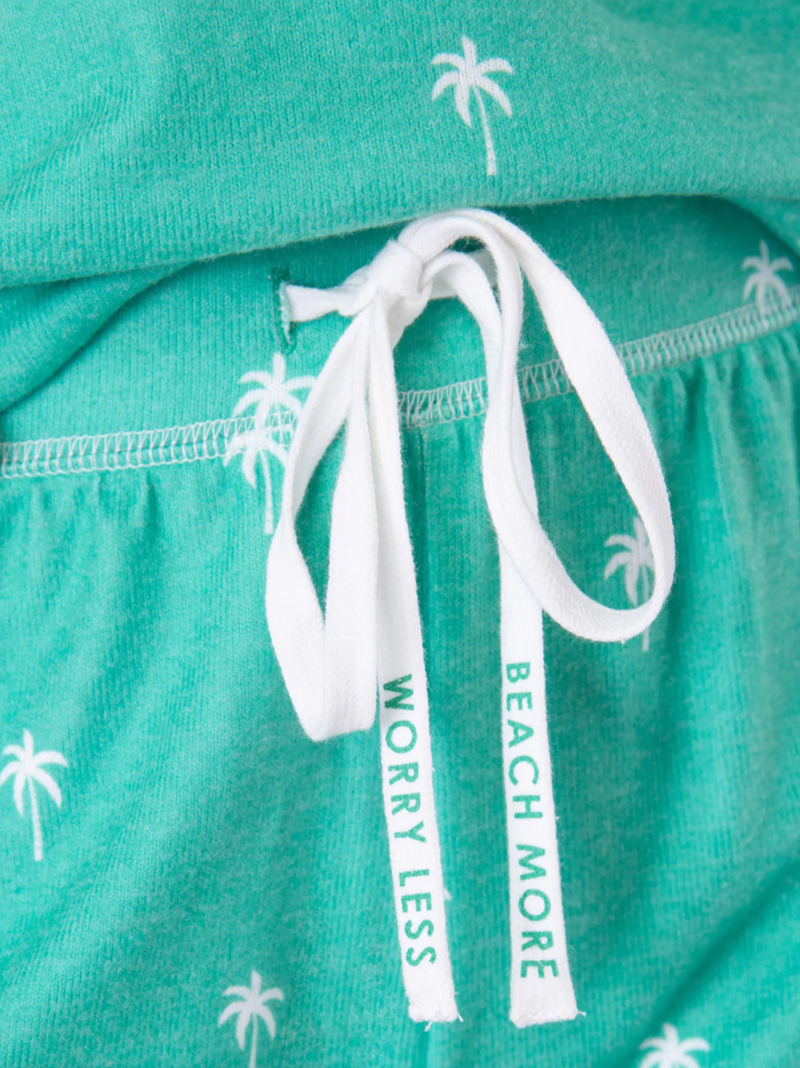 BEACH MORE WORRY LESS LOUNGE SHORTS