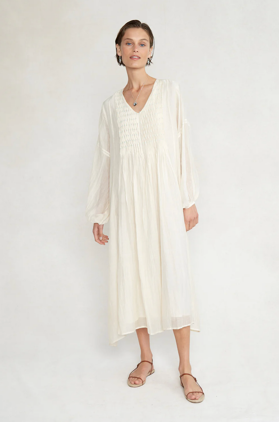 knee length dresses for ladies Wave Shirt Dress Blue Stripe by Chan Luu