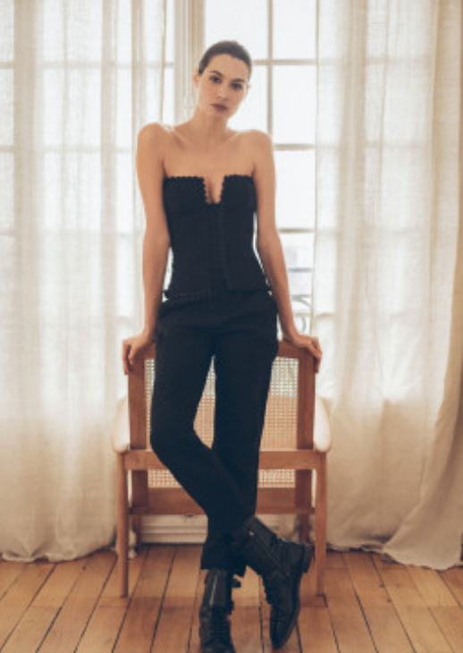 Square Crepe Corset