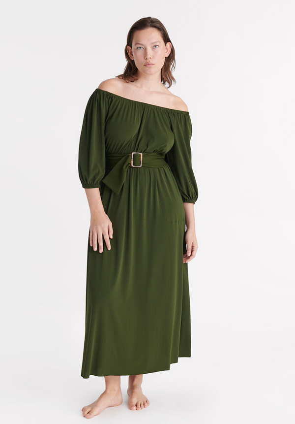 Gabriela Long Dress - Vert Mousse