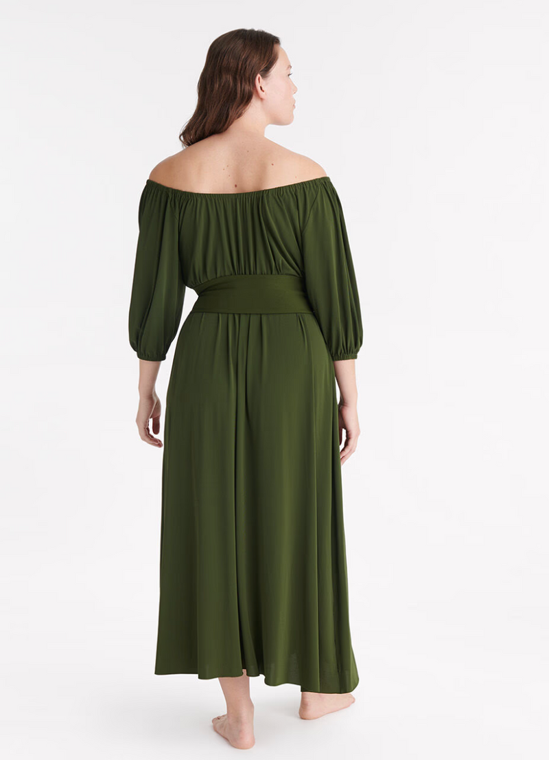 Gabriela Long Dress - Vert Mousse