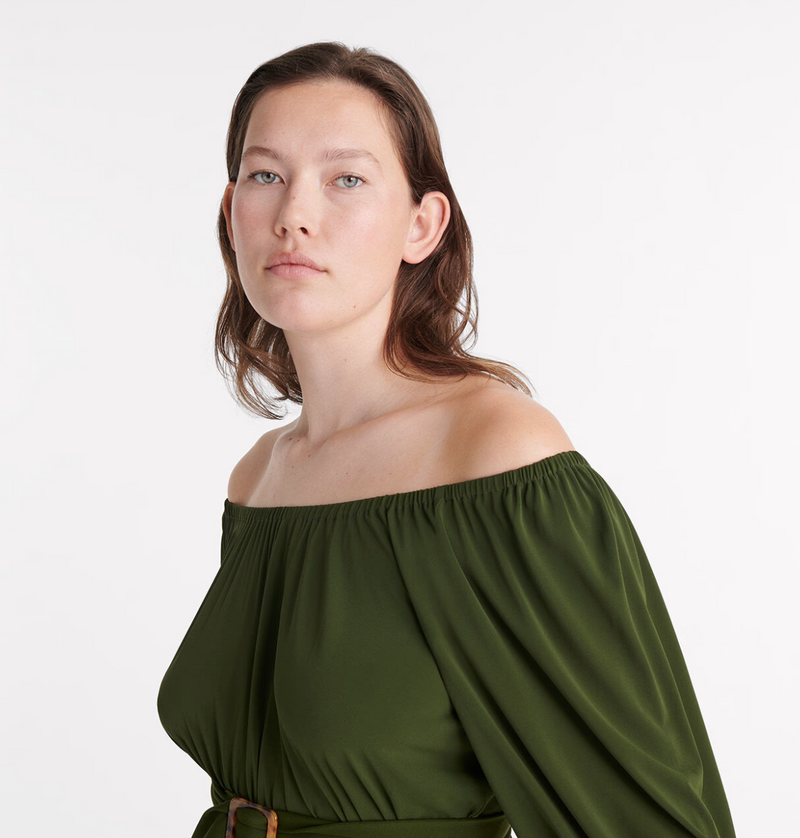 Gabriela Long Dress - Vert Mousse