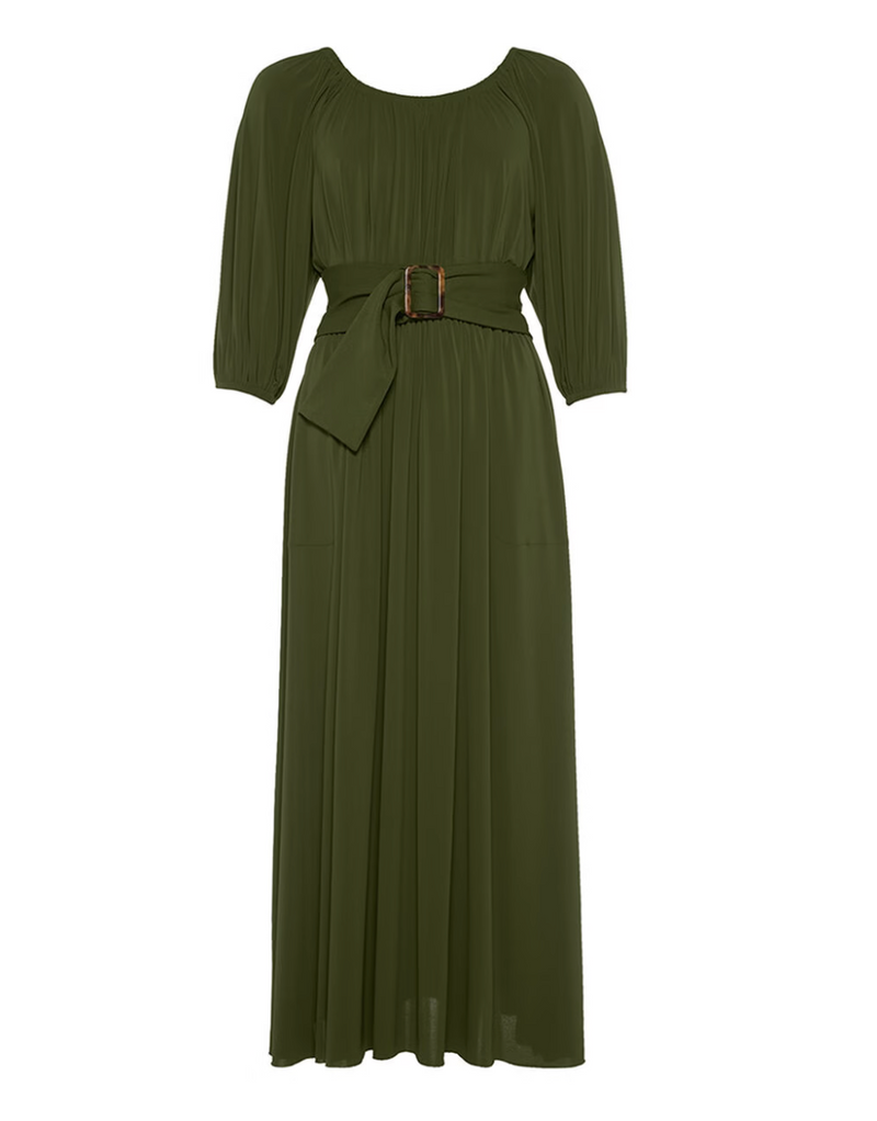 Gabriela Long Dress - Vert Mousse