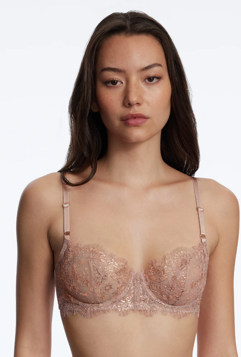 Entice Lace Balconette Bra - Romance/Rose Gold