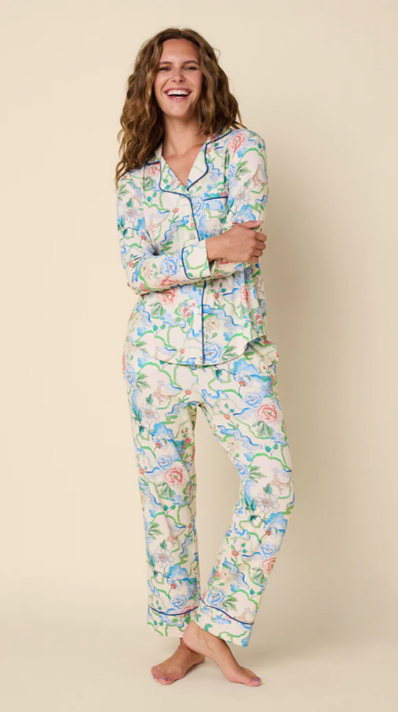 Butterfly Floral Pima Knit Long Sleeve PJ's