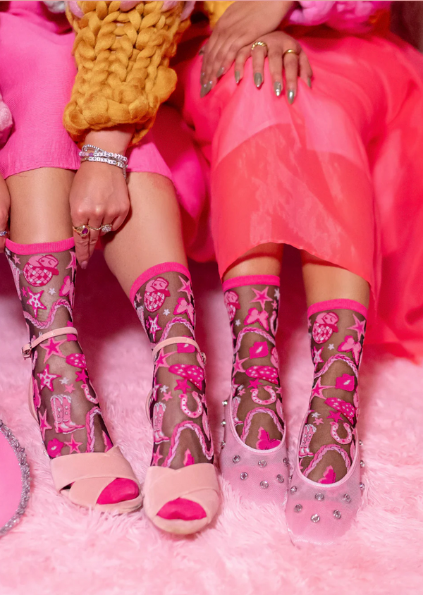 Disco Barbie Cowgirl Socks