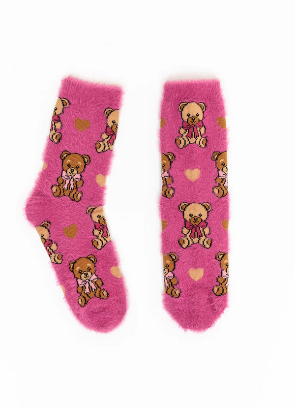 Teddy Bear Fuzzy Crew Socks