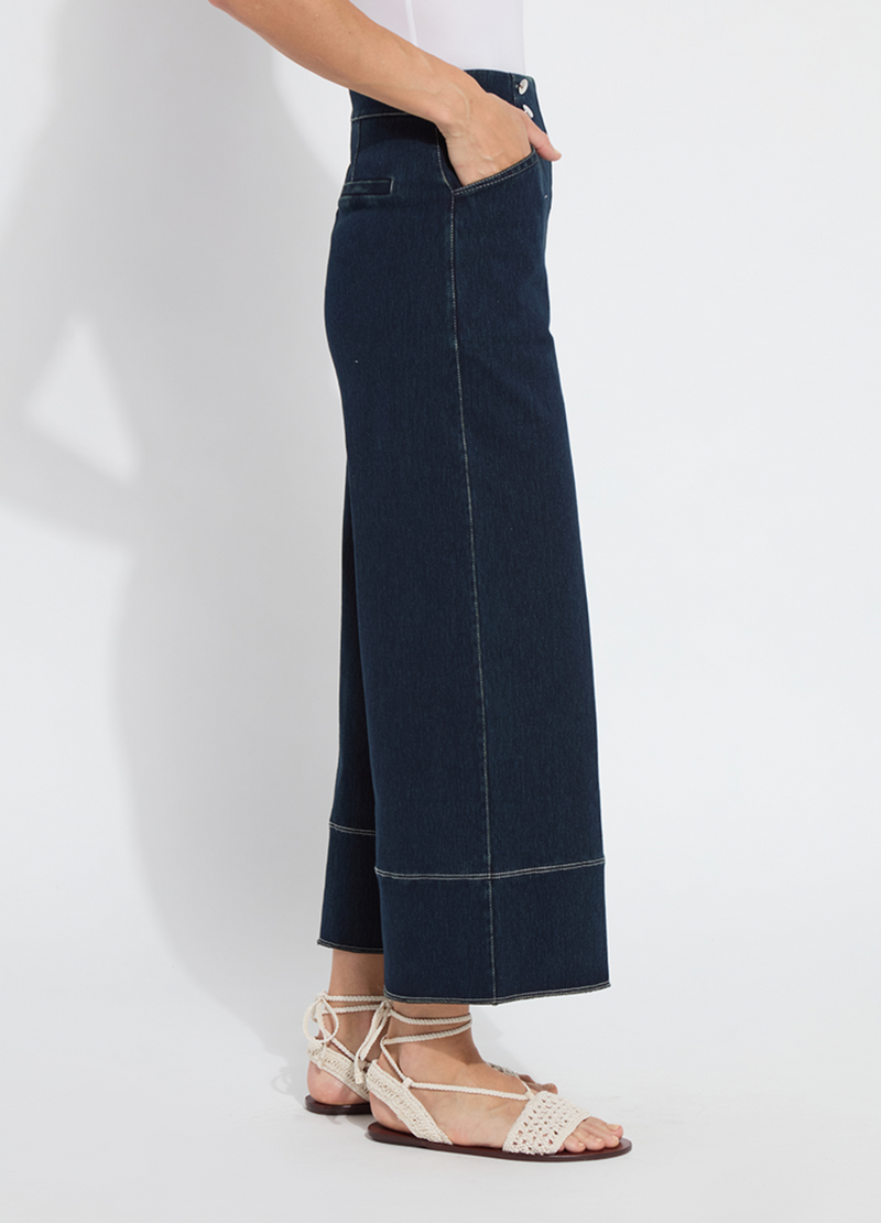 Dion Sailor Crop Palazzo Denim