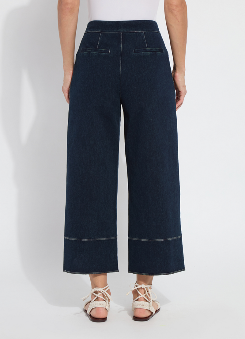 Dion Sailor Crop Palazzo Denim