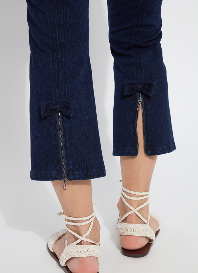 Lizzette Bow Detail Crop Flare Denim