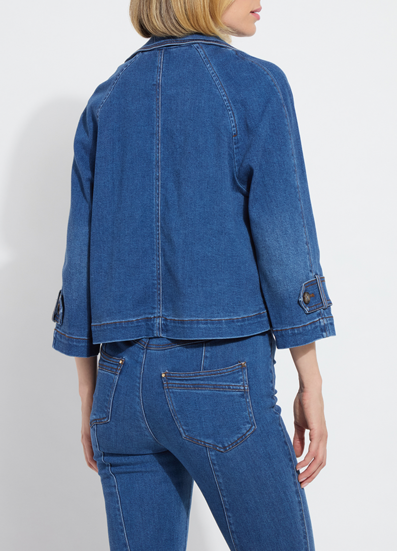 Jeanne Cropped Denim Tencel Trench