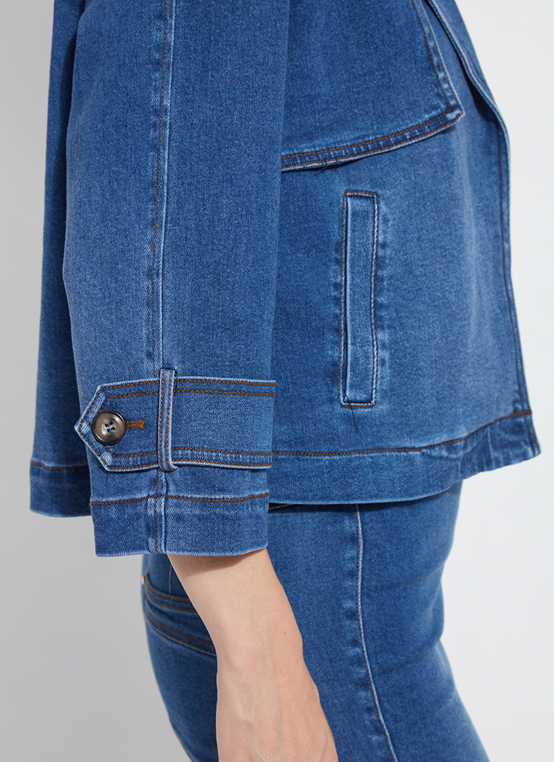 Jeanne Cropped Denim Tencel Trench