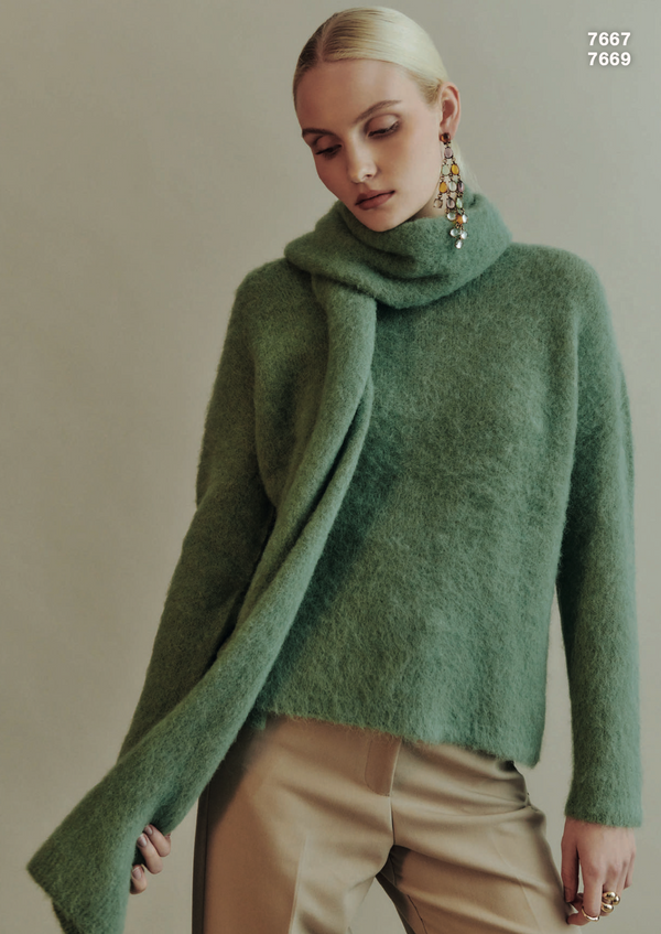 CALATO GARZATO Brushed Alpaca Crew Neck Sweater