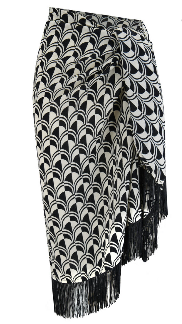 Fringe Trim Crinkle Multiway Sarong