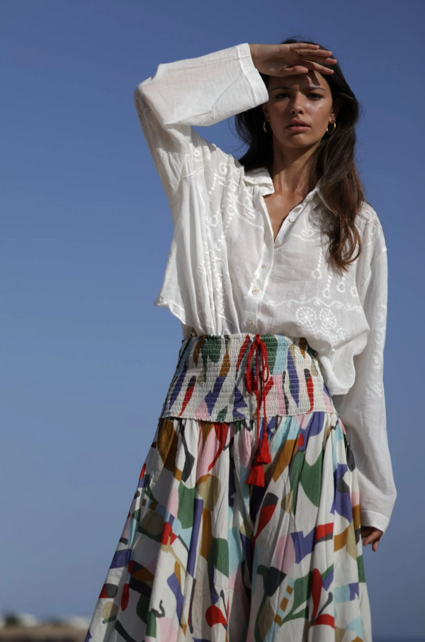 Embroidered White Alba Blouse