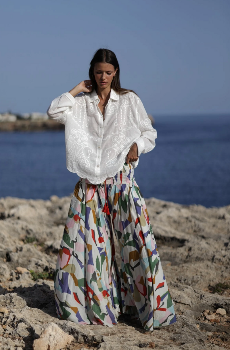 Embroidered White Alba Blouse