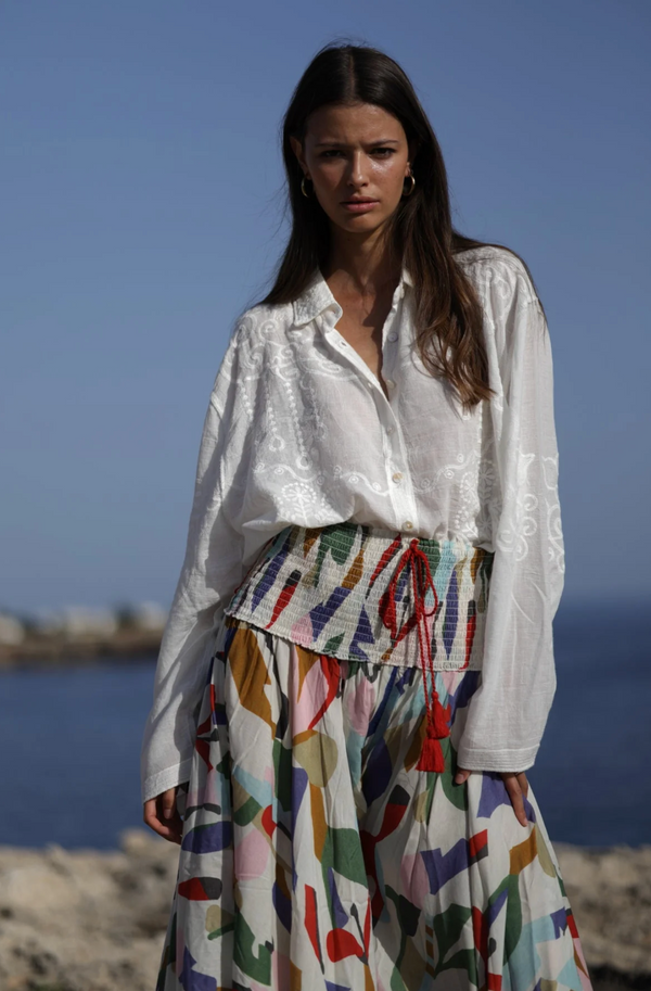 Embroidered White Alba Blouse