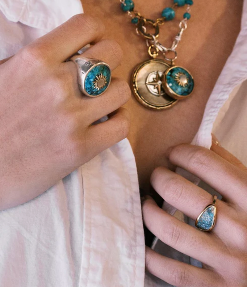 Infinite Sky Turquoise Amulet Medalion