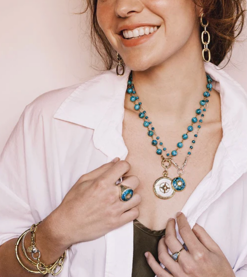 Infinite Sky Turquoise Amulet Medalion