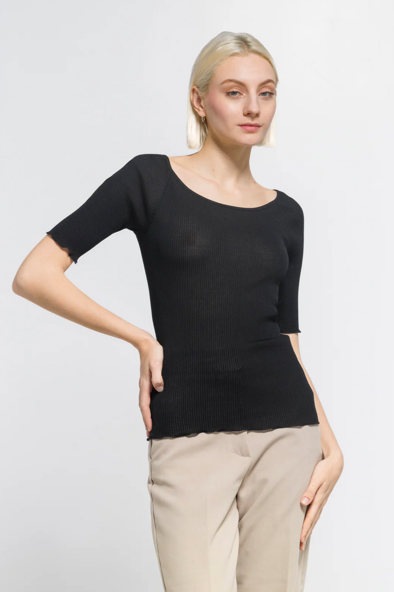 Scooped Neck T-shirt Woman