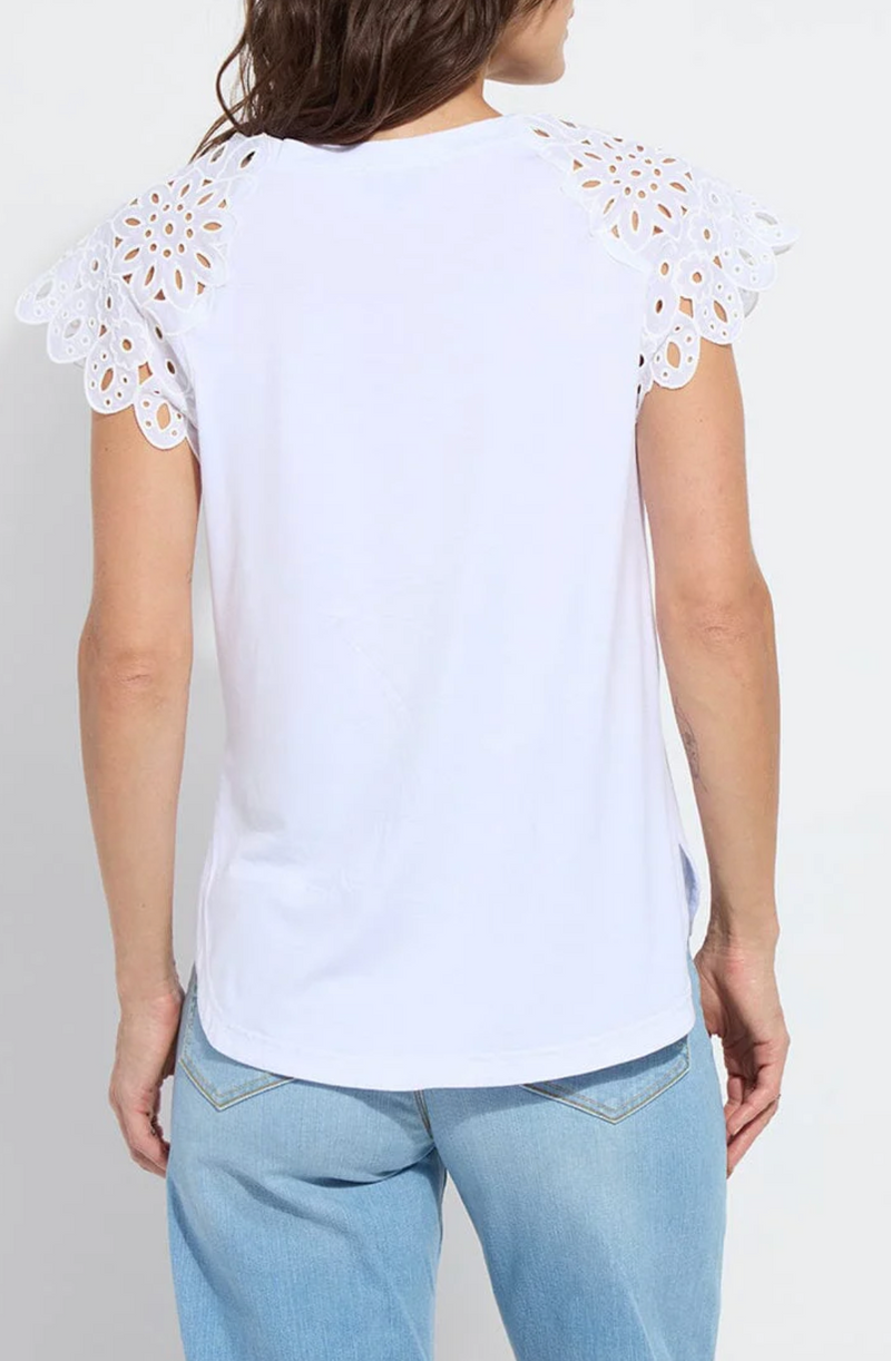 Katarina Eyelet Sleeve Trim Top