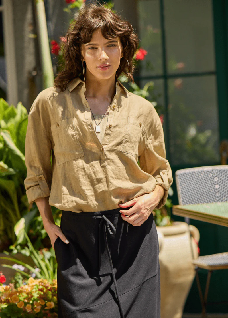 Rose Roll Tab Utility Shirt
