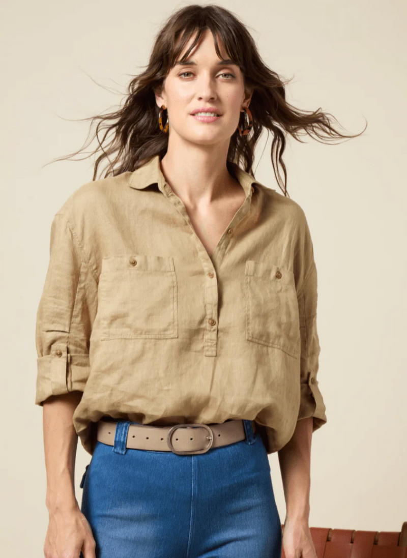 Rose Roll Tab Utility Shirt