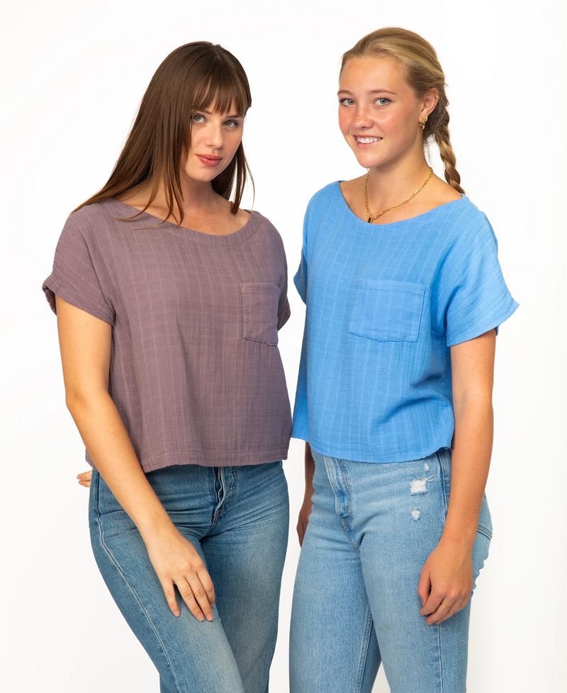 Cropped Gauze Square Top