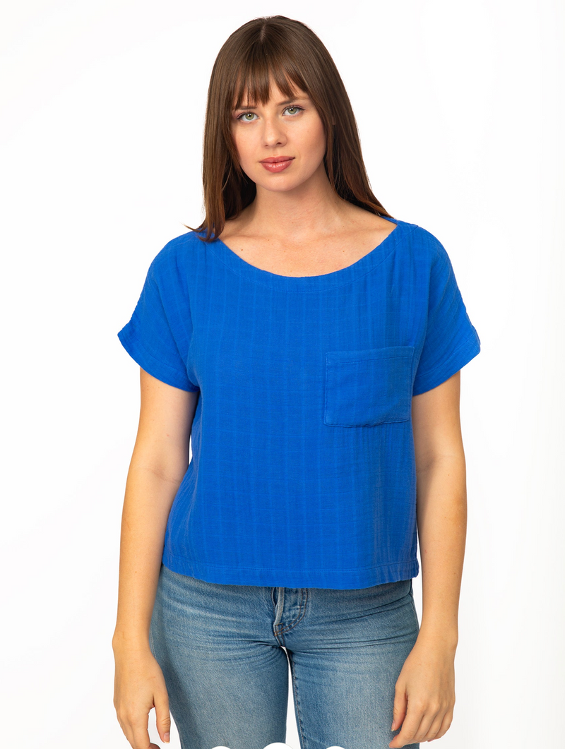 Cropped Gauze Square Top