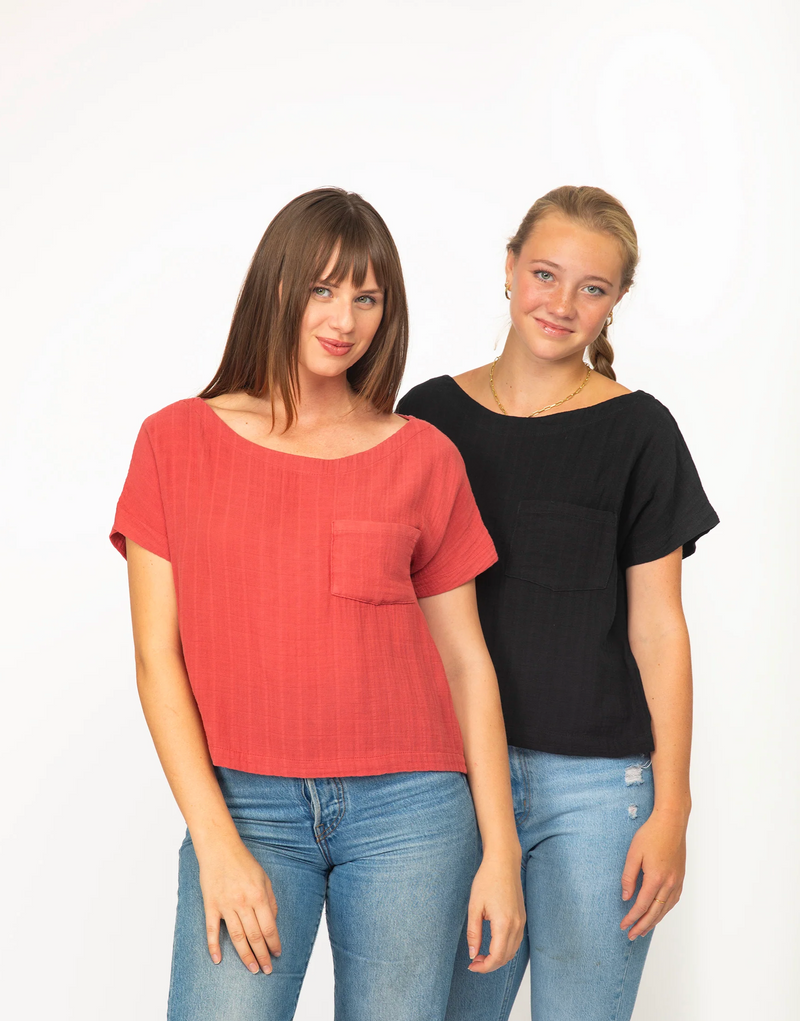 Cropped Gauze Square Top