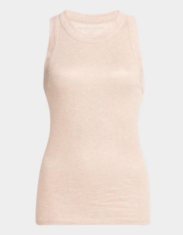 SOFT TOUCH METALLIC BABY RIB CREWNECK TANK