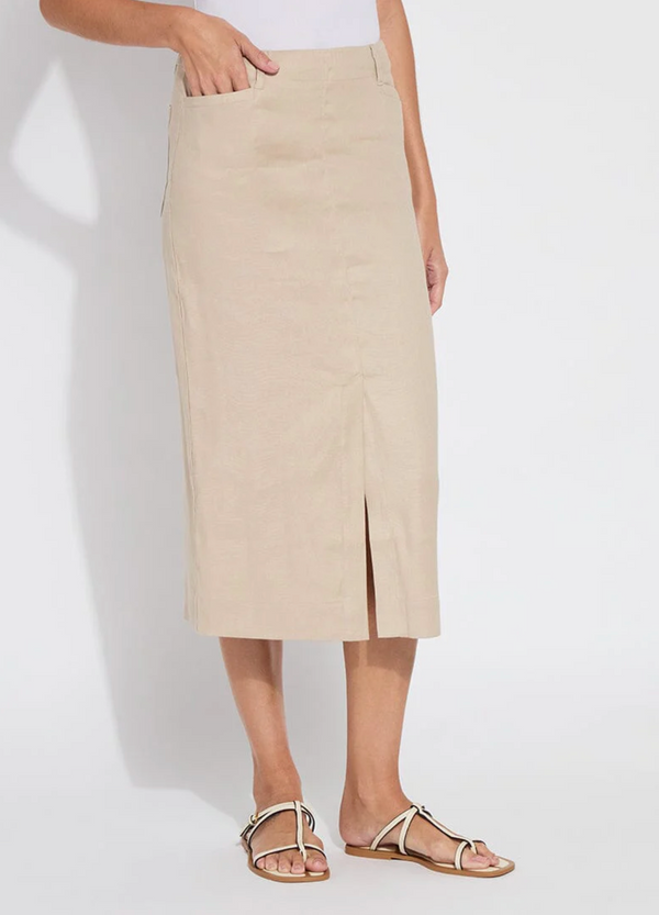 Nixie Linen Long Pencil Skirt