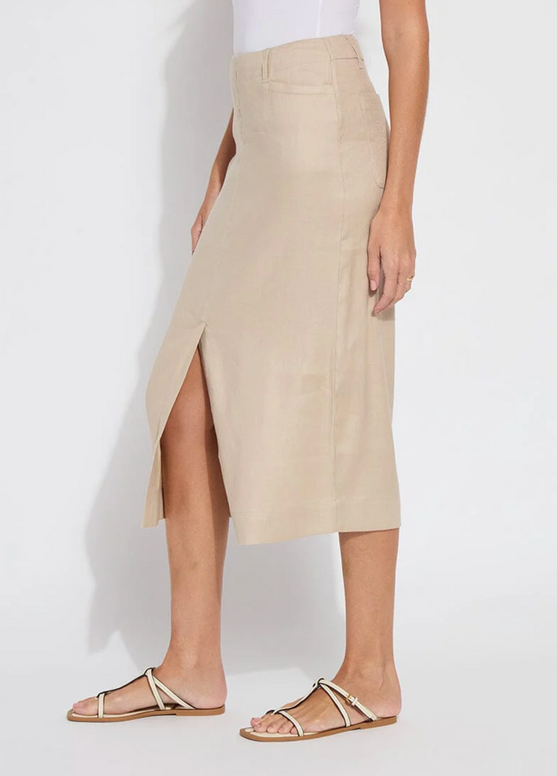 Nixie Linen Long Pencil Skirt