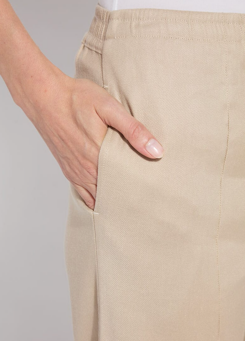 Nixie Drawstring Linen Wide Leg Pant (27" Inseam)
