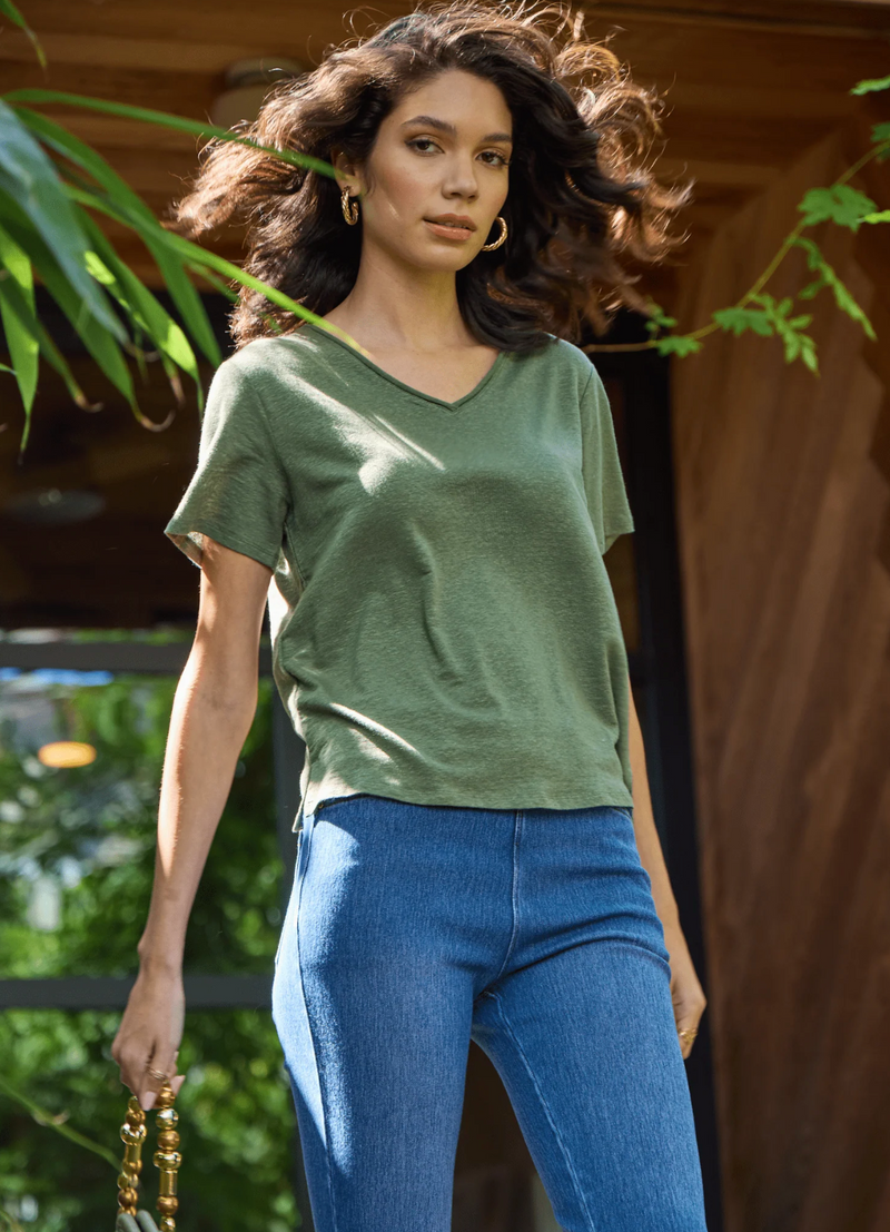 Cyrus Box-Cut V-Neck Tee