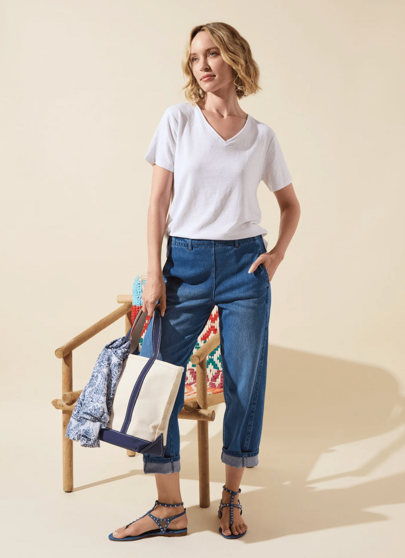 Cyrus Box-Cut V-Neck Tee