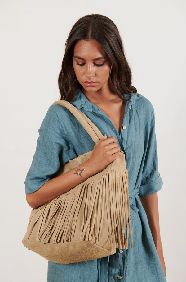 Fringed Suede Bag