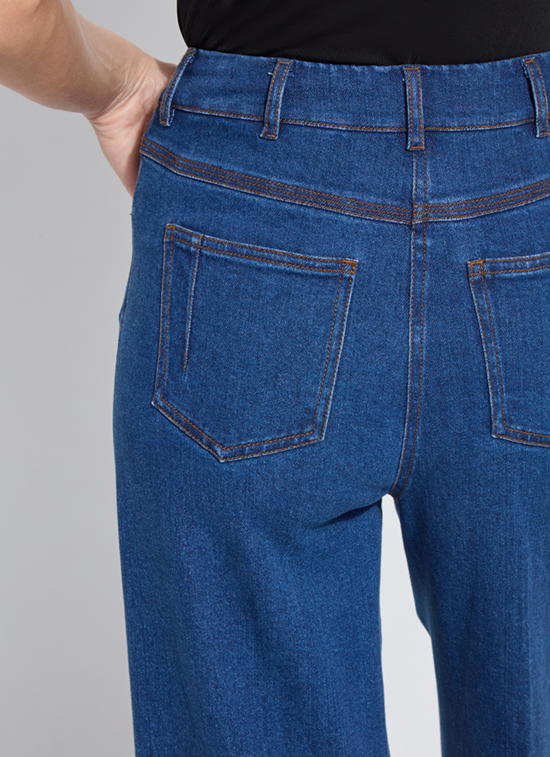 Simone Hi Waist Studded Wide Leg Jean