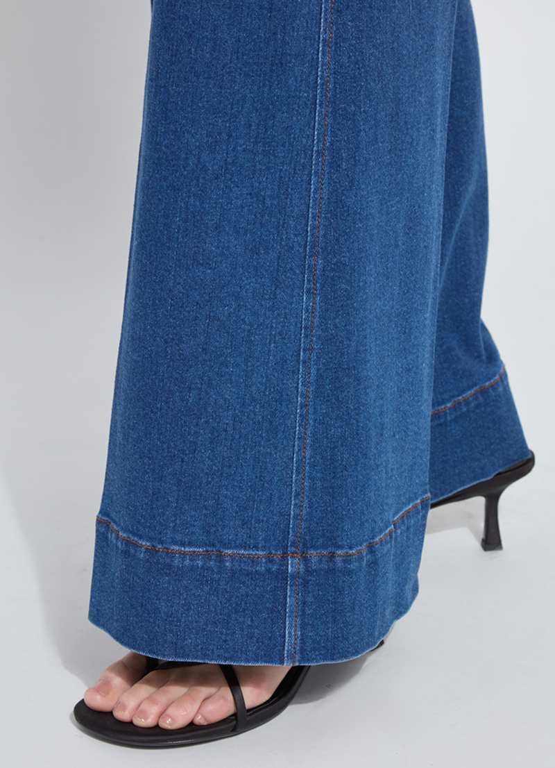 Simone Hi Waist Studded Wide Leg Jean
