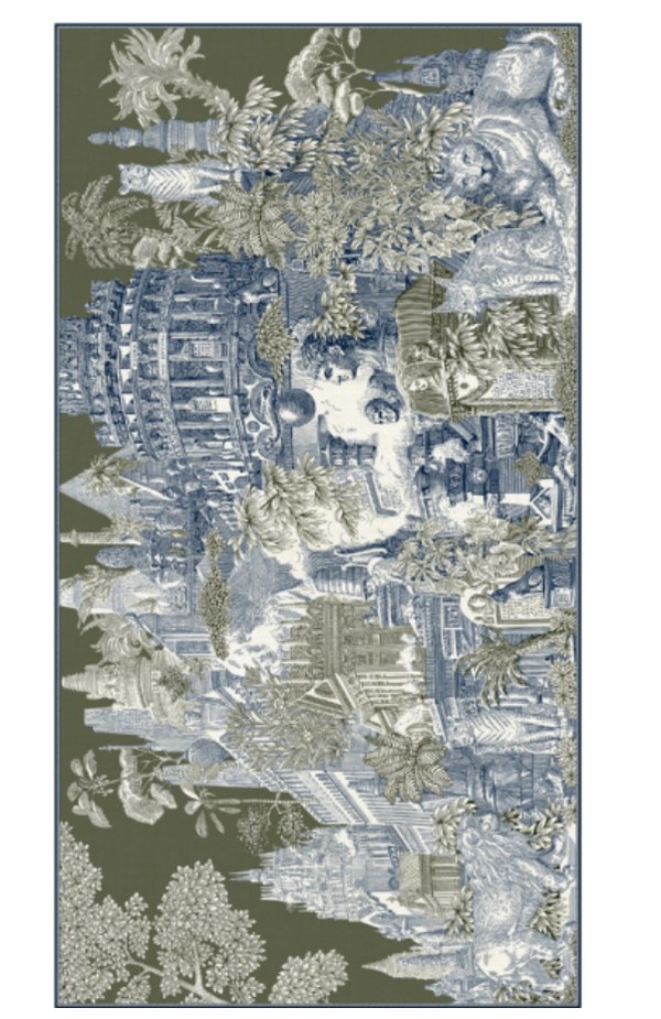 100 Wool Silk Piranesi Khaki Scarf