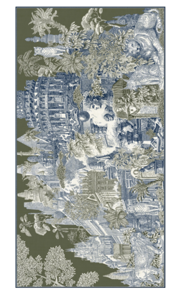 100 Wool Silk Piranesi Khaki Scarf