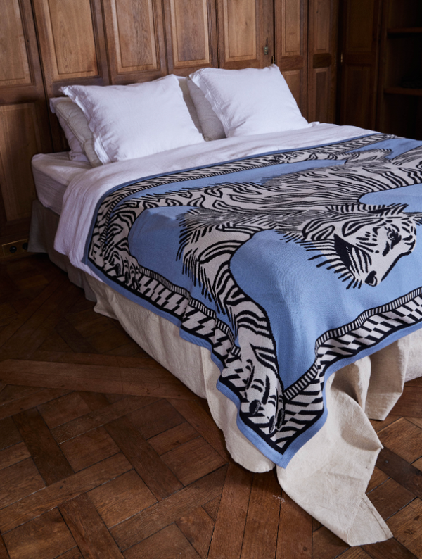 130 Plaid Mantra Blue Throw