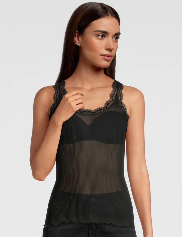 Silk Tank With Lace