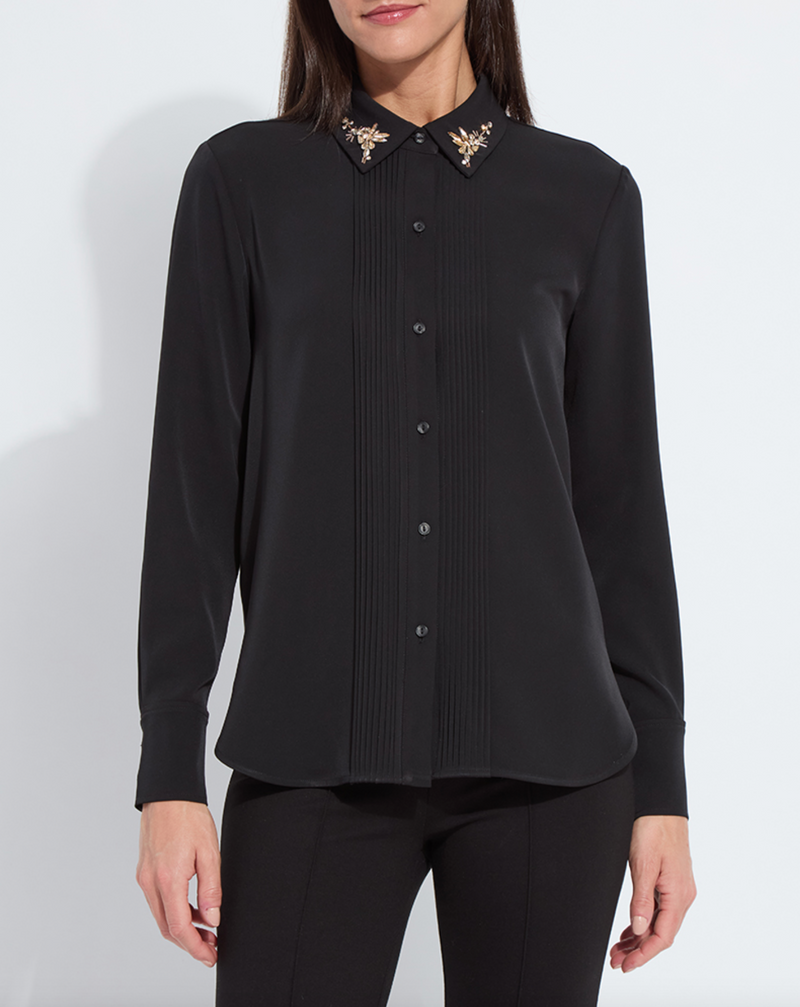 Lizeth Embellished Tuxedo Shirt