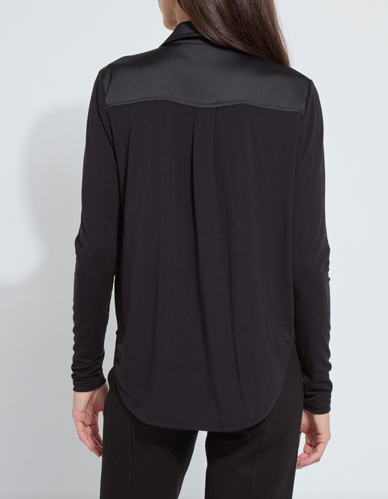 Pietra Shirt Collar Mix Media Top