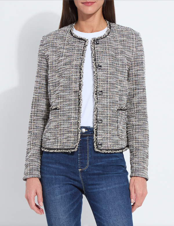 Charlotte Collarless Tweed Jacket