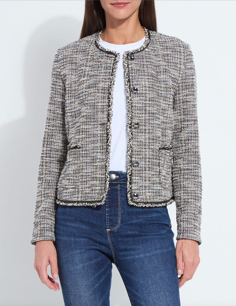 Charlotte Collarless Tweed Jacket