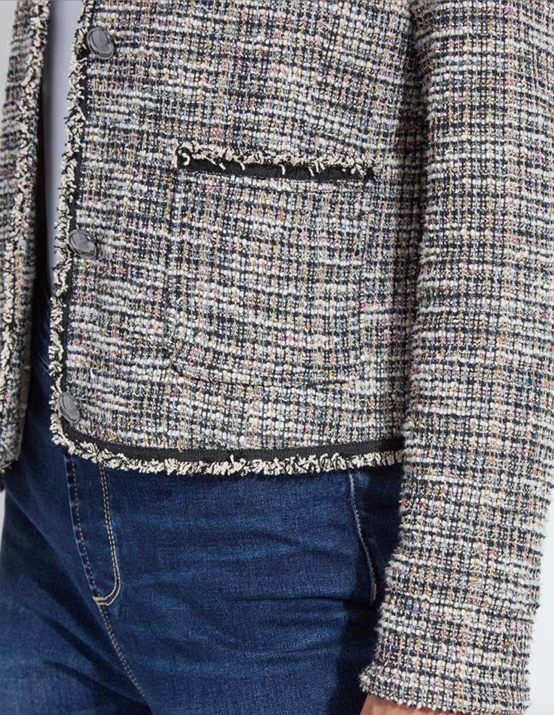 Charlotte Collarless Tweed Jacket