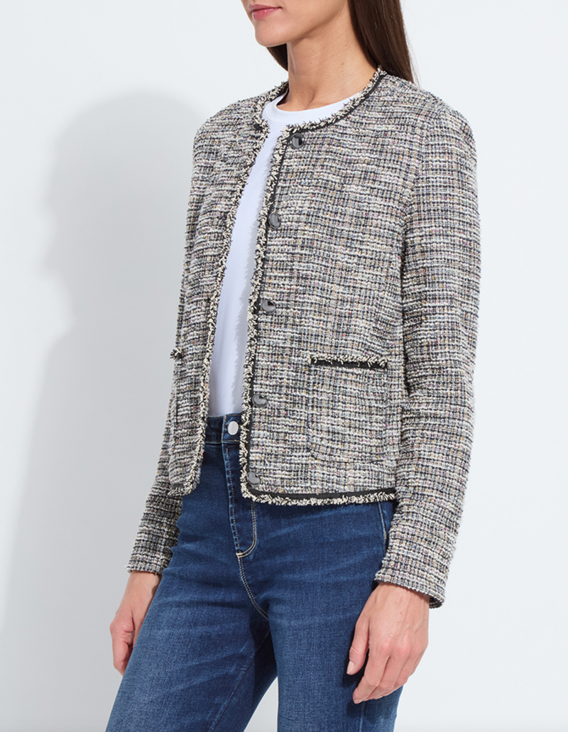 Charlotte Collarless Tweed Jacket