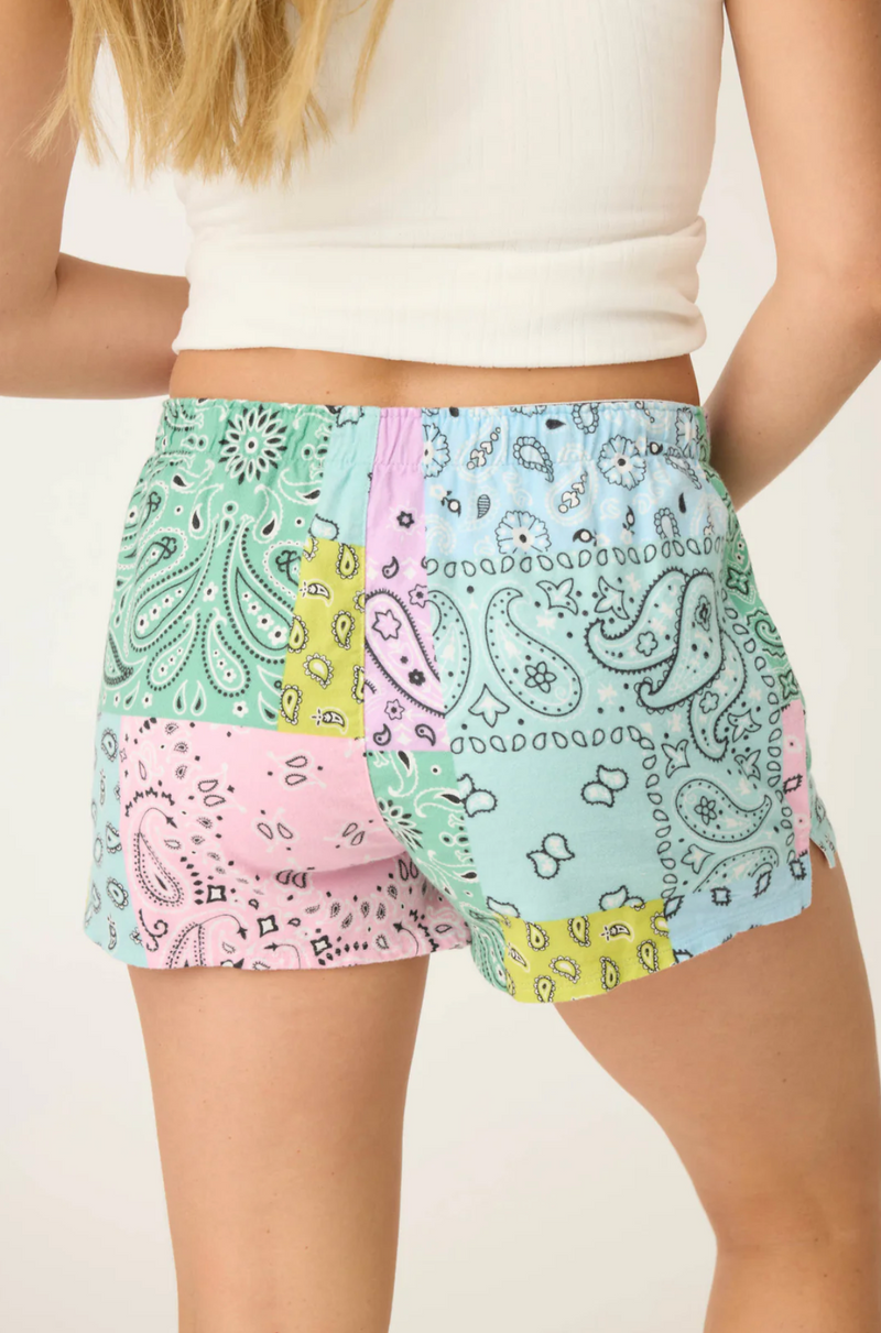 Howdy Honey Paisley Print Flannel Shorts